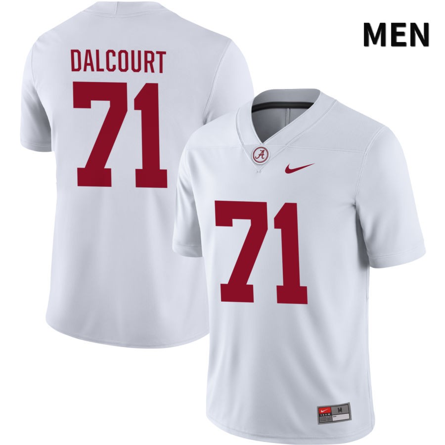 Alabama Crimson Tide Men's Darrian Dalcourt #71 NIL White 2022 NCAA Authentic Stitched College Football Jersey HR16F58RY